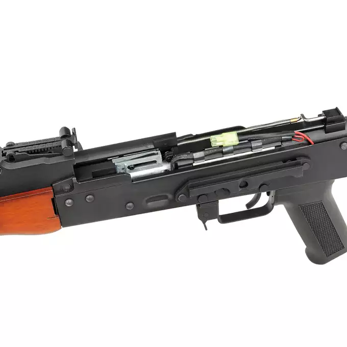 [Zestaw] Replika karabinka AKMN G3 AEG - Real Wood [S&amp;T] + Szyna montażowa pod optykę do AK - Black [M-ETAL] + Replika rosyjskiego celownika kolimatorowego typu DK-9 do AK [JJ Airsoft]