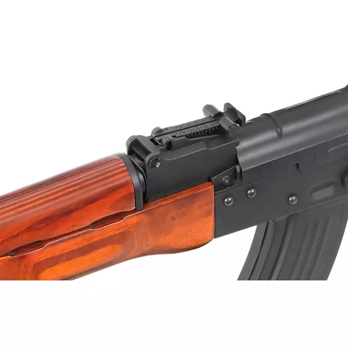 [Zestaw] Replika karabinka AKMN G3 AEG - Real Wood [S&amp;T] + Szyna montażowa pod optykę do AK - Black [M-ETAL] + Replika rosyjskiego celownika kolimatorowego typu DK-9 do AK [JJ Airsoft]