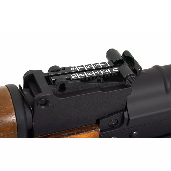 [Zestaw] CM.048S replika airsoftowa karabinka AKMS [CYMA] + Pokrywa komory zamkowej z szyną do AK [CYMA] + Replika rosyjskiego celownika kolimatorowego typu VZ-1 [JJ Airsoft]