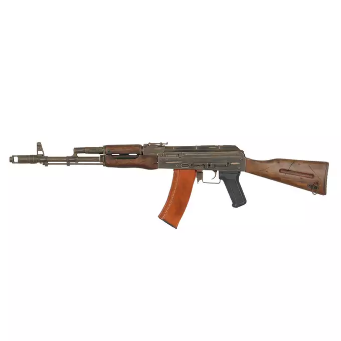 [Set] AK-74 ASK201 Battle Worn Airsoft Rifle [APS] + Railed Scope Mount for AK - Black [M-ETAL] + Airsoft DK-9 Style Russian Red Dot Sight for AK [JJ Airsoft]