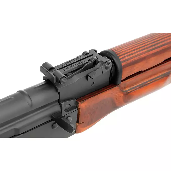 [Zestaw] Replika karabinka AK-74N G3 AEG - Real Wood [S&amp;T] + Szyna montażowa pod optykę do AK - Black [M-ETAL] + Replika rosyjskiego celownika kolimatorowego typu DK-9 do AK [JJ Airsoft]