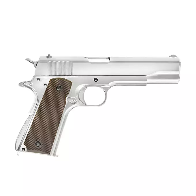 1911 pistol replica with Gas Blowback (GBB) - Silver [Golden Eagle]
