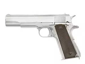 1911 pistol replica with Gas Blowback (GBB) - Silver [Golden Eagle]