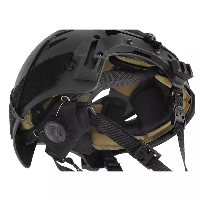 [Zestaw] Kask taktyczny EXF Bump - Black [FMA] + M32H Aktywne ochronniki słuchu z mikrofonem na hełm EXF - TN