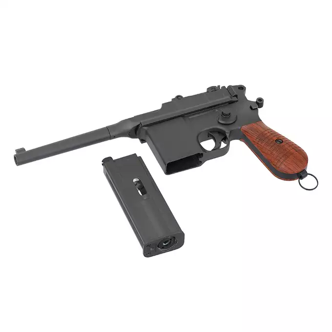 [Zestaw] Replika CO2 niemieckiego pistoletu M1932/M712 - Black [KWC] + Zestaw 10szt Kapsuł CO2/12g [CROSMAN]