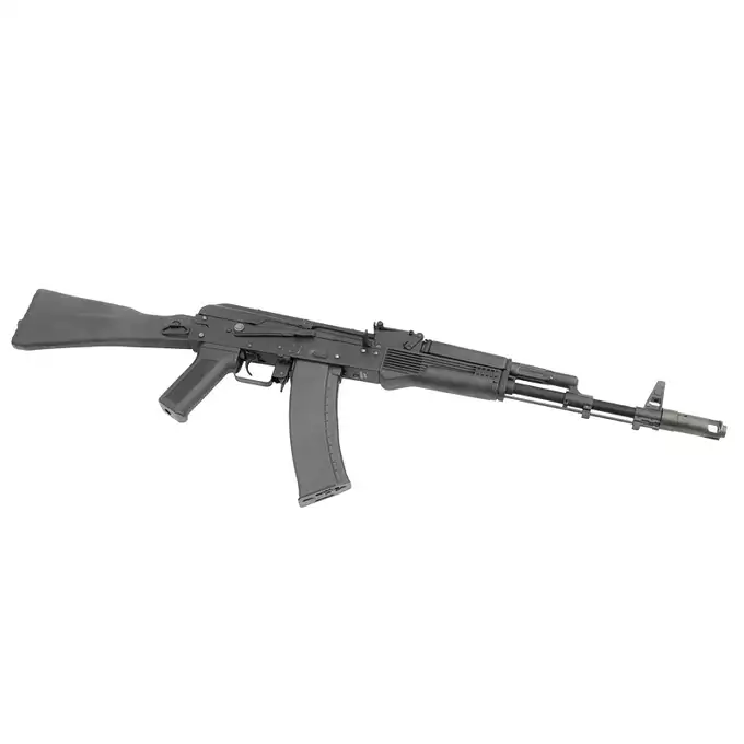 [Set] AK-74M G3 Airsoft Assault Rifle - Real Wood [S&amp;T] + Railed Scope Mount for AK - Black [M-ETAL]
