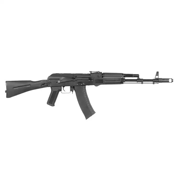 [Set] AK-74M G3 Airsoft Assault Rifle - Real Wood [S&amp;T] + Railed Scope Mount for AK - Black [M-ETAL]