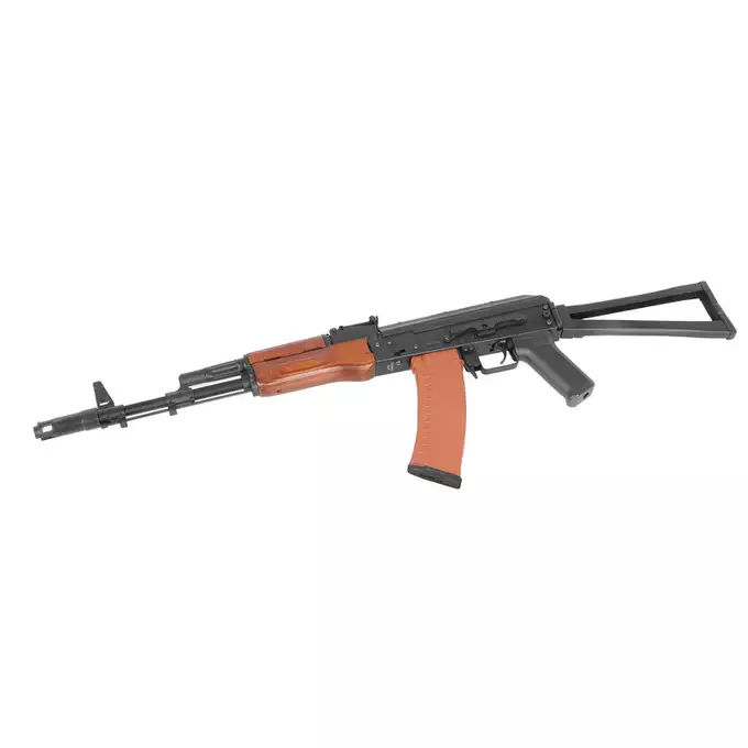 [Zestaw] Replika karabinka AKS-74N G3 AEG - Real Wood [S&amp;T] + Szyna montażowa pod optykę do AK - Black [M-ETAL]