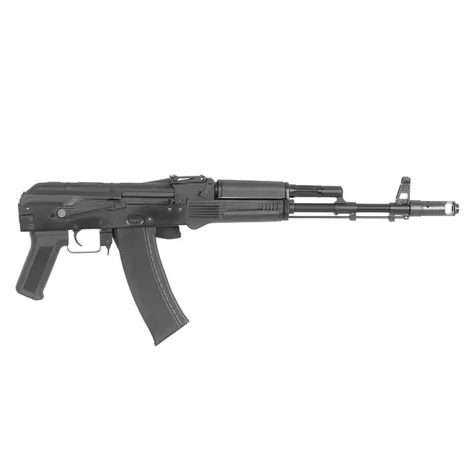 [Set] AK-74M G3 Airsoft Assault Rifle - Real Wood [S&amp;T] + Railed Scope Mount for AK - Black [M-ETAL]