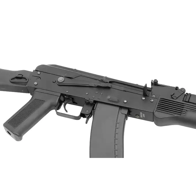 [Set] AK-74M G3 Airsoft Assault Rifle - Real Wood [S&amp;T] + Railed Scope Mount for AK - Black [M-ETAL]