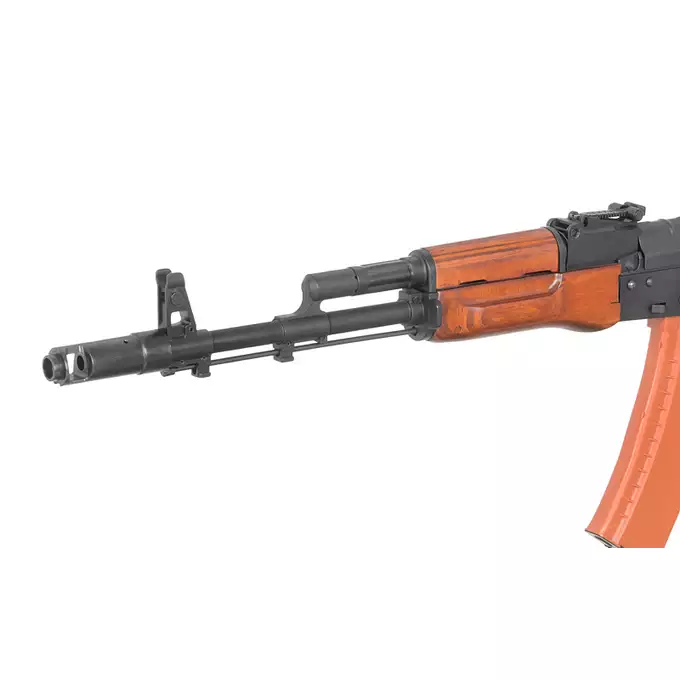 [Zestaw] Replika karabinka AKS-74N G3 AEG - Real Wood [S&amp;T] + Szyna montażowa pod optykę do AK - Black [M-ETAL]