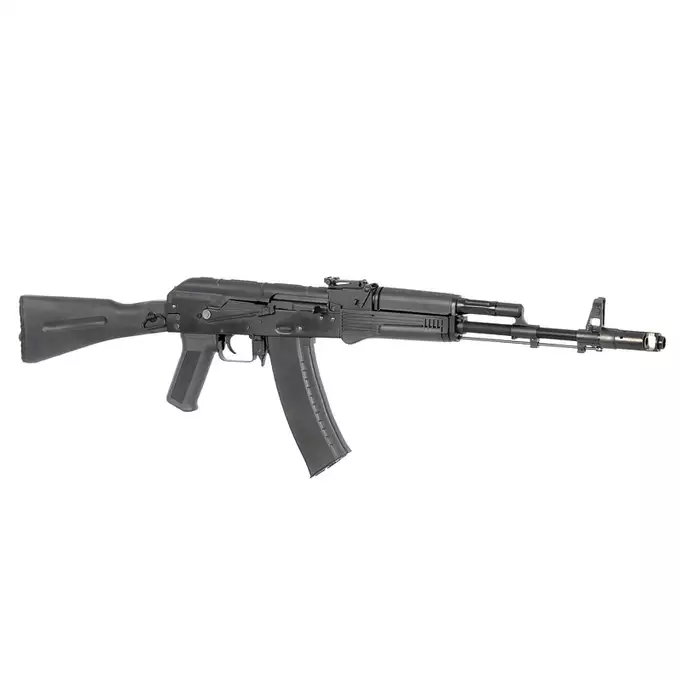 [Set] AK-74M G3 Airsoft Assault Rifle - Real Wood [S&amp;T] + Railed Scope Mount for AK - Black [M-ETAL]