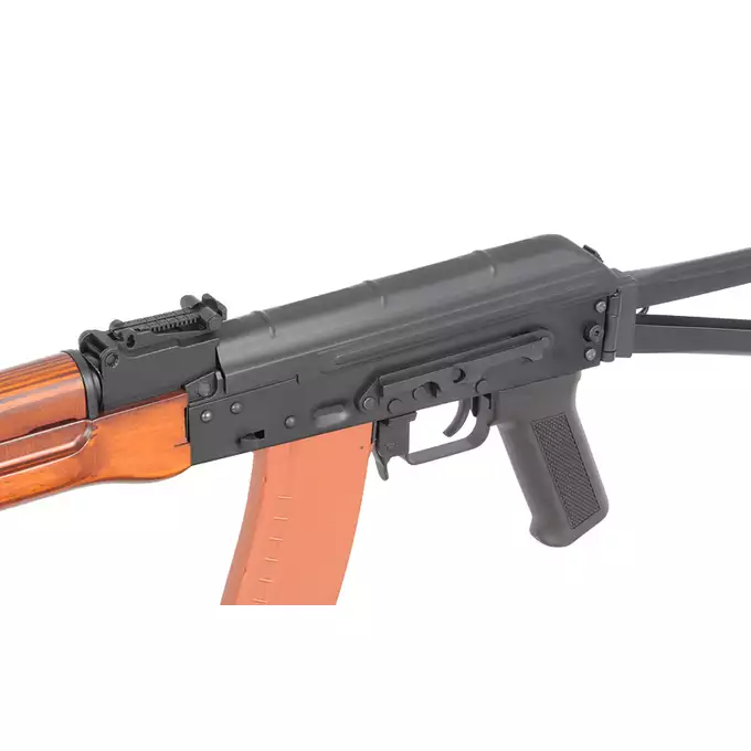 [Zestaw] Replika karabinka AKS-74N G3 AEG - Real Wood [S&amp;T] + Szyna montażowa pod optykę do AK - Black [M-ETAL]