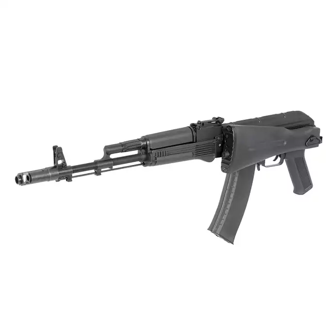 [Set] AK-74M G3 Airsoft Assault Rifle - Real Wood [S&amp;T] + Railed Scope Mount for AK - Black [M-ETAL]