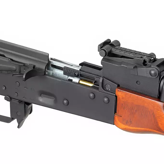 [Zestaw] Replika karabinka AKS-74N G3 AEG - Real Wood [S&amp;T] + Szyna montażowa pod optykę do AK - Black [M-ETAL]