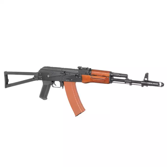 [Zestaw] Replika karabinka AKS-74N G3 AEG - Real Wood [S&amp;T] + Szyna montażowa pod optykę do AK - Black [M-ETAL]