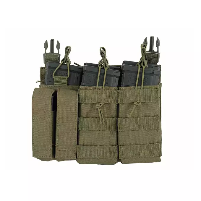 [Zestaw] Buckle Up Assault Plate Carrier Cummerbund - Olive [8FIELDS] + Ładownica Under Zip Pouch do kamizelek - OD [8FIELDS] + SZTURMOWY PANEL NA PLECY MOD.3 - Olive [8FIELDS] + Buckle Up potrójna ładownica karabinowo-pistoletowa 5.56/9mm - OD