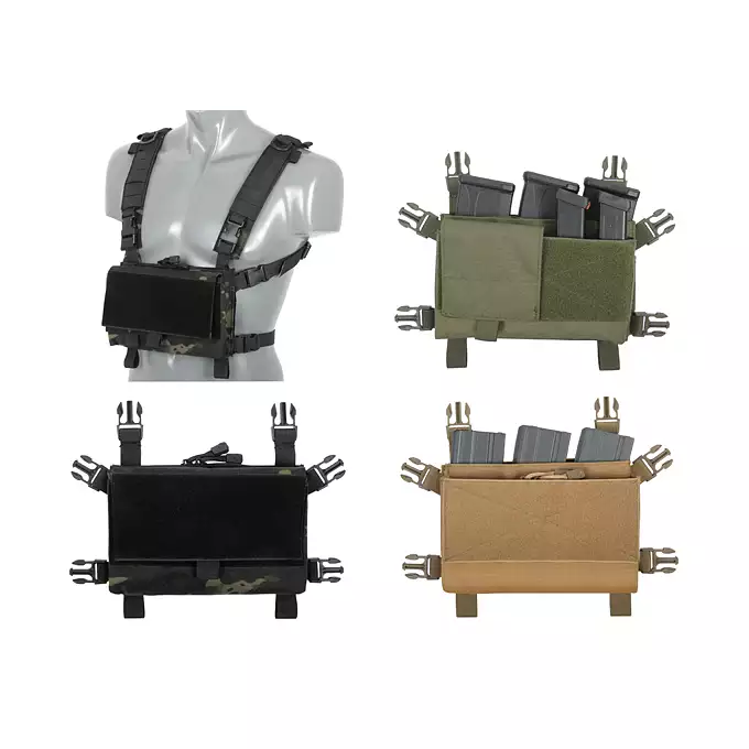 [Zestaw] Hybrydowy Chest Rig - MB [8FIELDS] + Poczwórna wkładka na magazynki pistoletowe MP5/SMG - Black [8FIELDS]