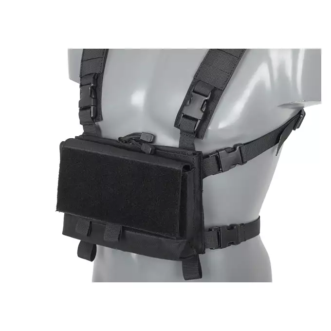 [Zestaw] Hybrydowy Chest Rig - Black [8FIELDS] + Poczwórna wkładka na magazynki pistoletowe MP5/SMG - Black [8FIELDS]