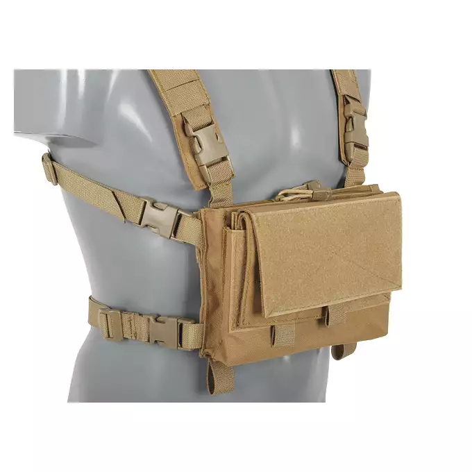 [Zestaw] Hybrydowy Chest Rig - Coyote [8FIELDS] + Podwójna wkładka na magazynki karabinowe AR-10/SR25 - Black [8FIELDS]