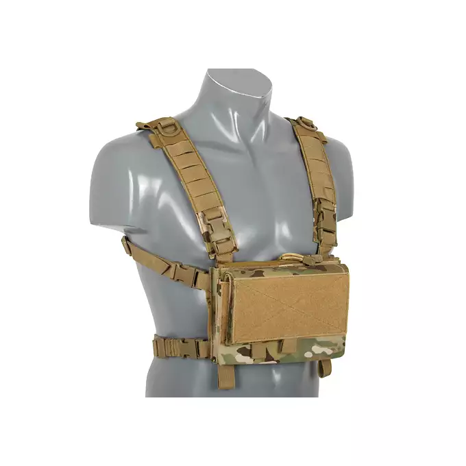 [Zestaw] Hybrydowy Chest Rig - Multicamo [8FIELDS] + Podwójna wkładka na magazynki karabinowe AR-10/SR25 - Black [8FIELDS]