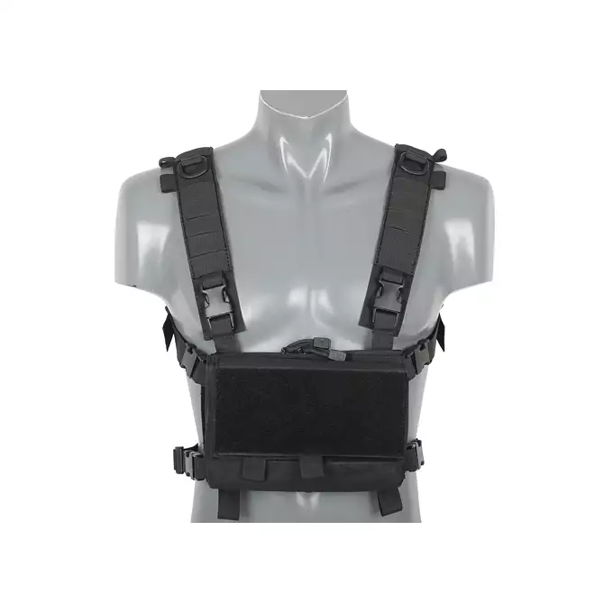 [Zestaw] Hybrydowy Chest Rig - Black [8FIELDS] + Podwójna wkładka na magazynki karabinowe AR-10/SR25 - Black [8FIELDS]