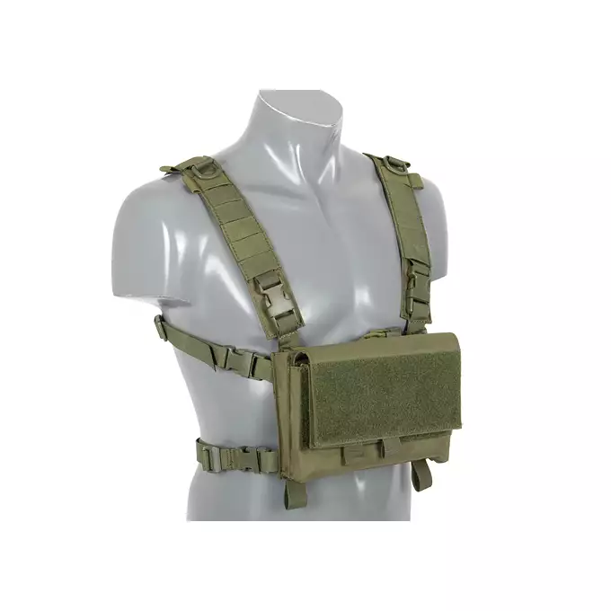 [Zestaw] Hybrydowy Chest Rig - Olive [8FIELDS] + Podwójna wkładka na magazynki karabinowe AR-10/SR25 - Black [8FIELDS]