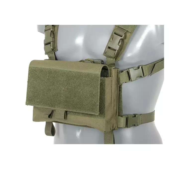 [Zestaw] Hybrydowy Chest Rig - Olive [8FIELDS] + Podwójna wkładka na magazynki karabinowe AR-10/SR25 - Black [8FIELDS]