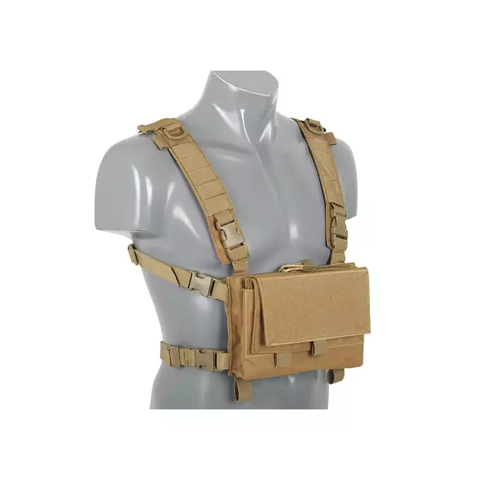 [Set] HYBRID Chest Rig - Coyote [8FIELDS] + Plate Carrier Quad MP5/SMG Magazine Insert - Black [8FIELDS]