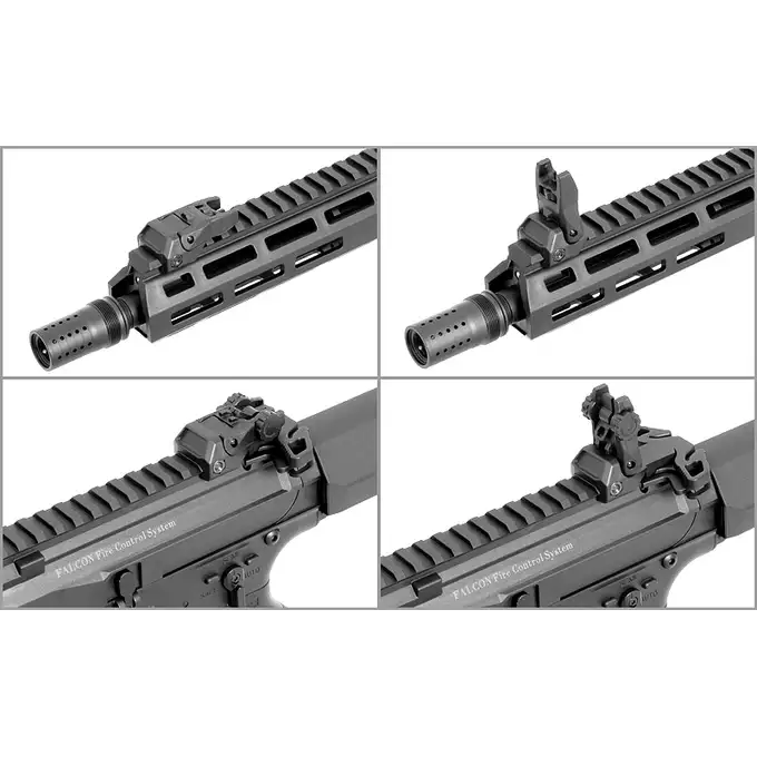 [Zestaw] Karabinek ASG M904G Falcon 3.0 ETU - Black [Double Eagle] + Tłumik podświetlający kulki z efektem płomienia Flare M [Eshooter]