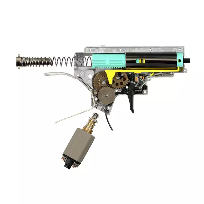 [Zestaw] Karabinek ASG M904G Falcon 3.0 ETU - Black [Double Eagle] + Tłumik podświetlający kulki z efektem płomienia Flare M [Eshooter]