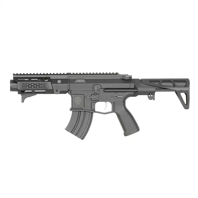 [Zestaw] Karabinek ASG M923A DEK762 7.62 / 300 BLK Falcon 3.0 ETU - Black [Double Eagle] + Tłumik podświetlający kulki z efektem płomienia Flare M [Eshooter]