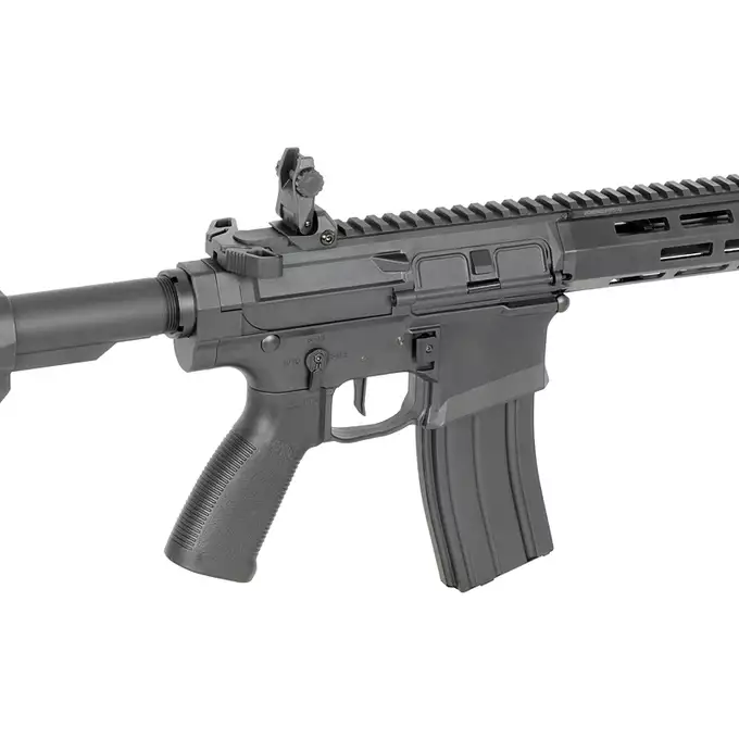 [Zestaw] Karabinek ASG M904F Falcon 3.0 ETU - Black [Double Eagle] + Tłumik podświetlający kulki z efektem płomienia Flare M [Eshooter]