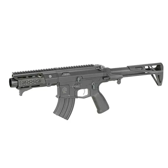 [Zestaw] Karabinek ASG M923A DEK762 7.62 / 300 BLK Falcon 3.0 ETU - Black [Double Eagle] + Tłumik podświetlający kulki z efektem płomienia Flare M [Eshooter]