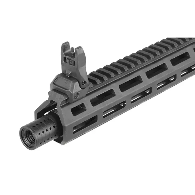 [Zestaw] Karabinek ASG M904F Falcon 3.0 ETU - Black [Double Eagle] + Tłumik podświetlający kulki z efektem płomienia Flare M [Eshooter]