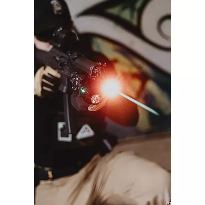 [Zestaw] Replika karabinka M920A Aeroknox AX//15 ETU Wireless [DE] + Tłumik podświetlający kulki z efektem płomienia Flare M [Eshooter]