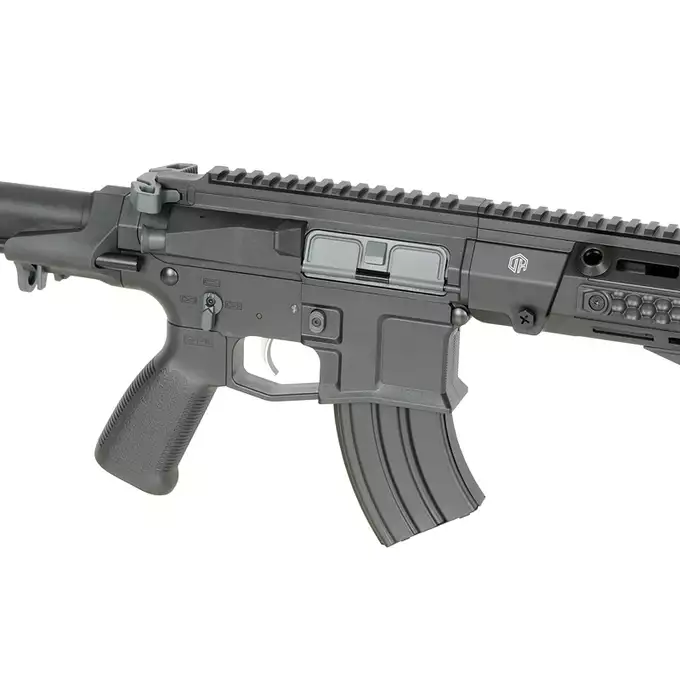 [Zestaw] Karabinek ASG M923A DEK762 7.62 / 300 BLK Falcon 3.0 ETU - Black [Double Eagle] + Tłumik podświetlający kulki z efektem płomienia Flare M [Eshooter]
