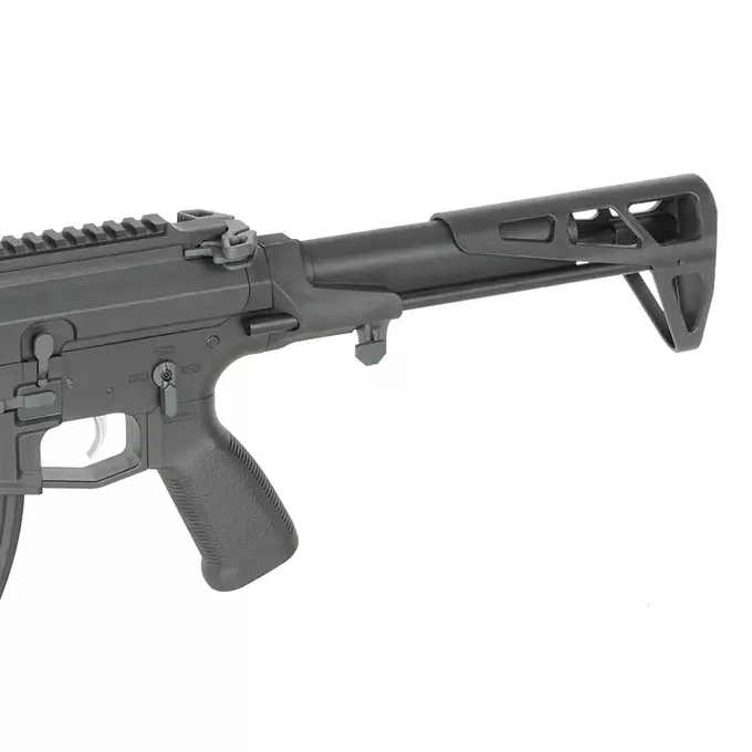 [Zestaw] Karabinek ASG M923A DEK762 7.62 / 300 BLK Falcon 3.0 ETU - Black [Double Eagle] + Tłumik podświetlający kulki z efektem płomienia Flare M [Eshooter]