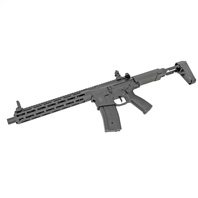 [Zestaw] Karabinek ASG M904L Falcon 3.0 ETU - Black [Double Eagle] + Tłumik podświetlający kulki z efektem płomienia Flare M [Eshooter]