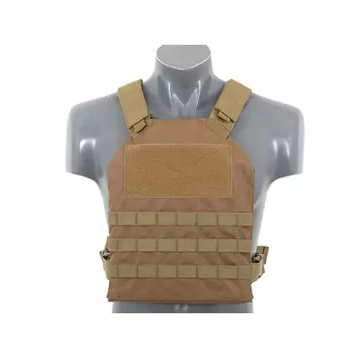 [Zestaw] Prosty Plate Carrier z atrapami miękkich wkładów balistycznych - Coyote [8FIELDS] + MOLLE kangurowy panel przedni - Coyote [8FIELDS]