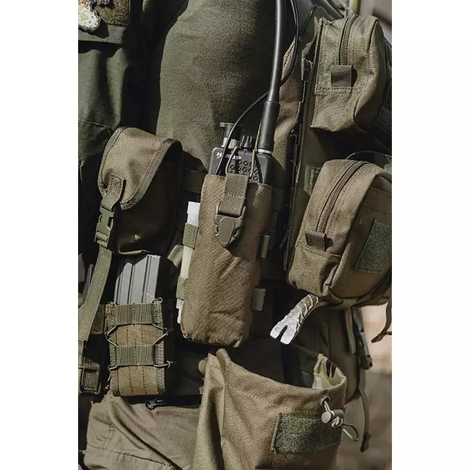 [Zestaw] Modularny Chest Rig Buckle Up - Olive [8FIELDS] + Buckle Up potrójna ładownica na magazynki SR25/AR-10/M14/SCAR-H - OD + Ładownica sanitariusza - Olive [8FIELDS] + Ładownica na radio PRC148/152 - Olive [8FIELDS]