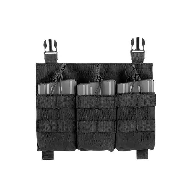 [Zestaw] Modularny Chest Rig Buckle Up - Black [8FIELDS] + Buckle Up potrójna ładownica na magazynki SR25/AR-10/M14/SCAR-H - BK + Ładownica sanitariusza - Black [8FIELDS]