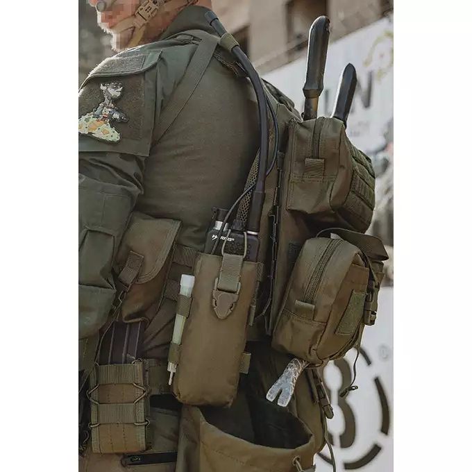 [Zestaw] Modularny Chest Rig Buckle Up - Olive [8FIELDS] + Buckle Up potrójna ładownica na magazynki SR25/AR-10/M14/SCAR-H - OD + Ładownica sanitariusza - Olive [8FIELDS] + Ładownica na radio PRC148/152 - Olive [8FIELDS]