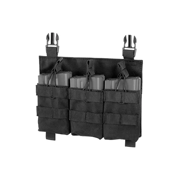 [Zestaw] Modularny Chest Rig Buckle Up - Black [8FIELDS] + Buckle Up potrójna ładownica na magazynki SR25/AR-10/M14/SCAR-H - BK + Ładownica sanitariusza - Black [8FIELDS]
