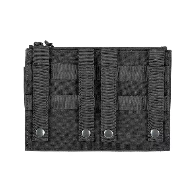 [Zestaw] Prosty Plate Carrier z atrapami miękkich wkładów balistycznych - Black [8FIELDS] + MOLLE kangurowy panel przedni - Black [8FIELDS]