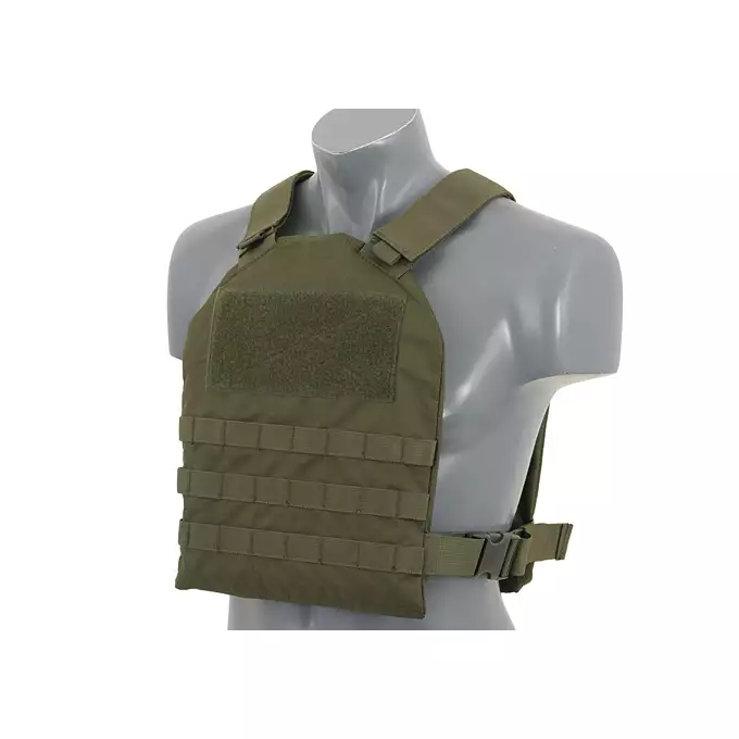 [Zestaw] Prosty Plate Carrier z atrapami miękkich wkładów balistycznych - Olive [8FIELDS] + MOLLE kangurowy panel przedni - Olive [8FIELDS]