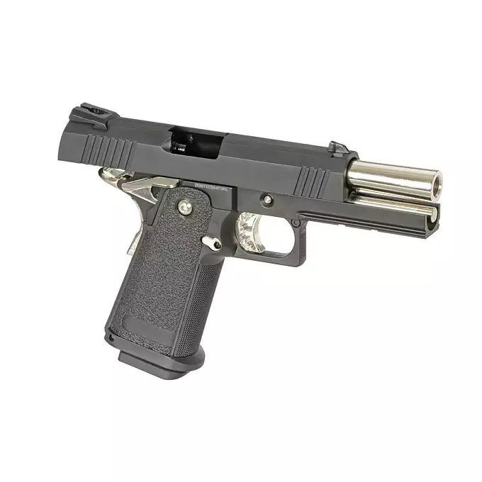 [Zestaw] Replika pistoletu 3301 z systemem Gas Blowback (GBB) - Black [Golden Eagle] + 25-kulkowy magazynek na Green Gaz do Hi-Capa [Golden Eagle]