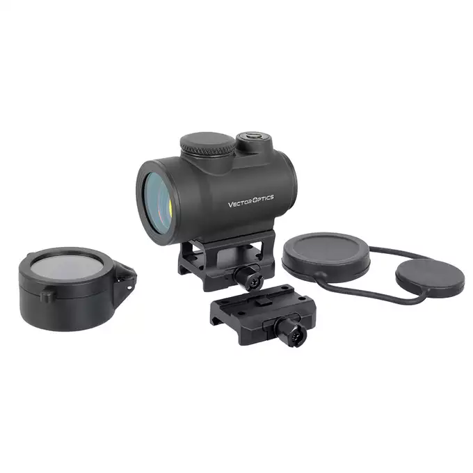 [Zestaw] Celownik kolimatorowy Centurion 1x30 [Vector Optics] + Średni montaż pod celowniki Red Dot i Lasery PEQ [WADSN]