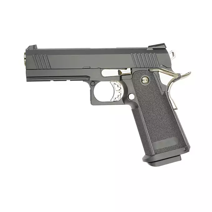 [Zestaw] Replika pistoletu 3301 z systemem Gas Blowback (GBB) - Black [Golden Eagle] + 25-kulkowy magazynek na Green Gaz do Hi-Capa [Golden Eagle]