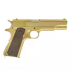 [Zestaw] Replika pistoletu 1911 z systemem Gas Blowback (GBB) - Gold [Golden Eagle] + 20-kulkowy magazynek na Green Gaz do 1911 [Golden Eagle]